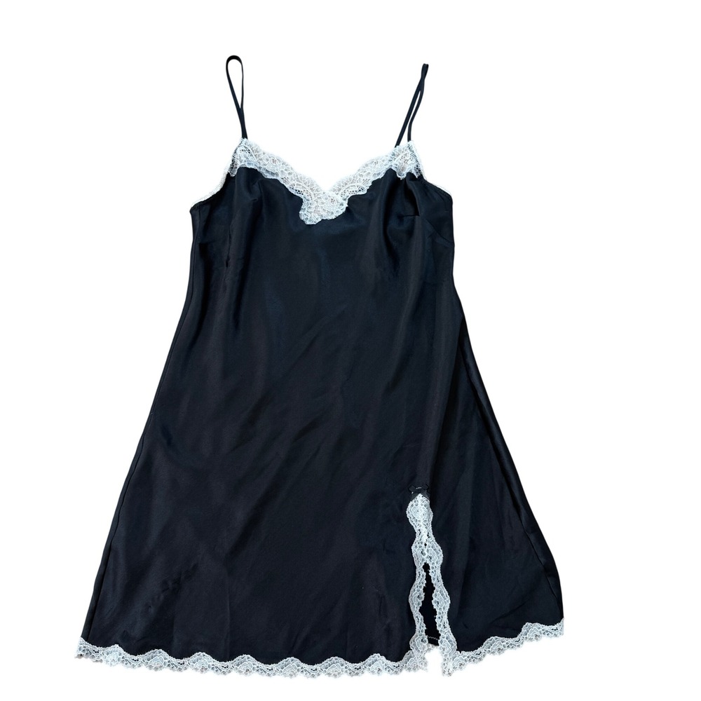 Victoria Secret Lace Babydoll Cami y2k Fairy Slip Dress Small Black White